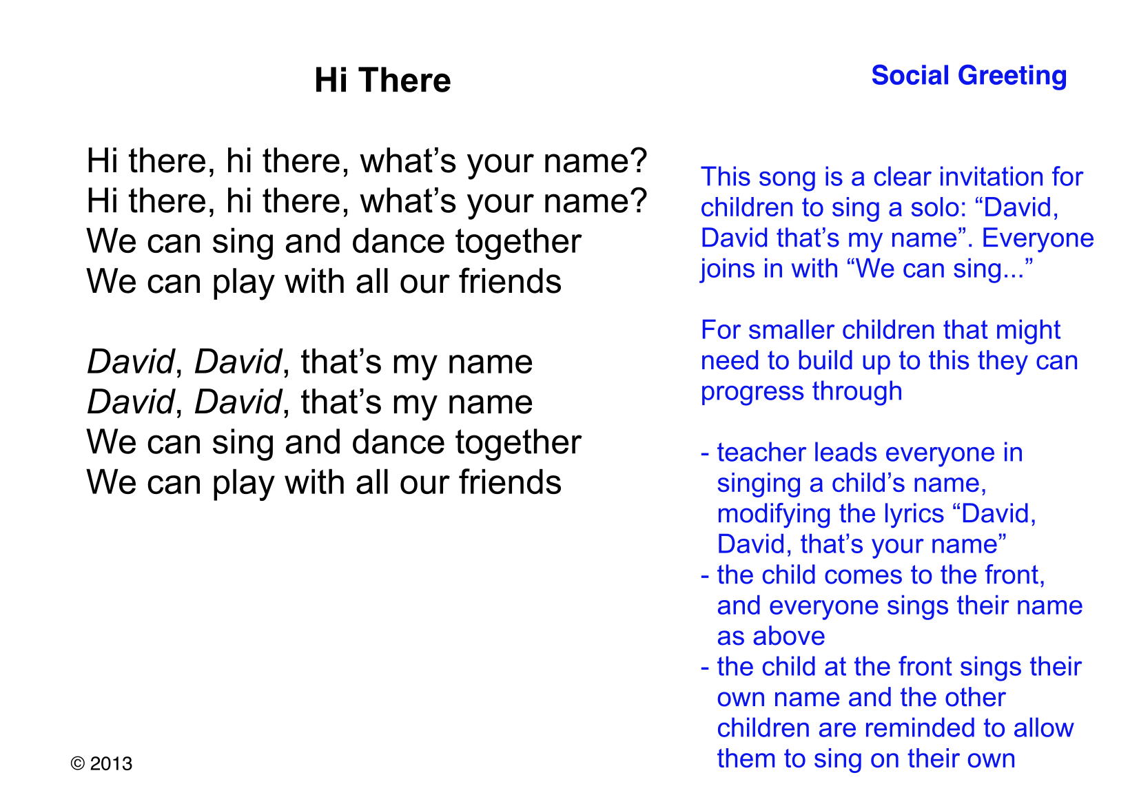Musical Activities